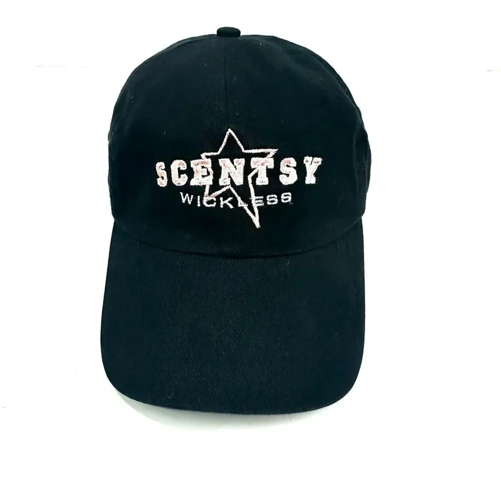 Scentsy Wickless Port & Company Black & Pink Star Baseball Cap/Hat Adjustable